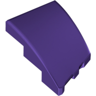 Brick Wedged, Curved 3 x 2 with Stud Notch Left in Dark Purple