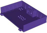 Plate Special Book 11 x 16 with 2 x 4 Container, 2 x 4 Studs on Edge, Hole in Dark Purple