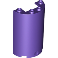 Cylinder Half 2 x 4 x 5 with 1 x 2 cutout in Dark Purple