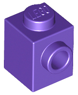 Brick Special 1 x 1 with Stud on 1 Side in Dark Purple