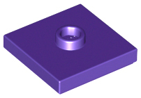 Plate Special 2 x 2 with Groove and Center Stud (Jumper) in Dark Purple