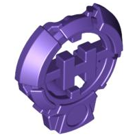 Large Figure Chest Badge with 'H' Hero Factory Logo Design in Dark Purple