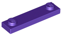 Plate Special 1 x 4 with 2 Studs, 3 Bottom Tubes in Dark Purple