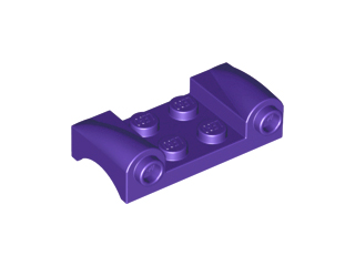 Vehicle Body, Wheel Arch / Mudguard 2 x 4 with Headlights and Curved Fenders in Dark Purple