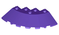 Brick Round Corner 6 x 6 with 33° Slope and Facet Cutout in Dark Purple
