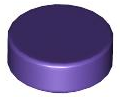 Tile Round 1 x 1 in Dark Purple
