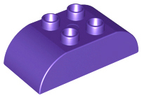 Duplo Brick 2 x 4 Curved Top in Dark Purple