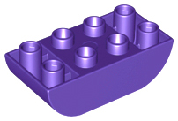 Duplo Brick 2 x 4 Curved Bottom in Dark Purple