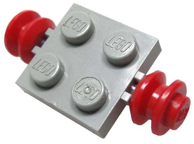 Plate Special 2 x 2 with Wheels Red in Light Gray