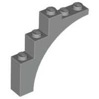 Brick Arch 1 x 5 x 4 [Continuous Bow] in Light Gray