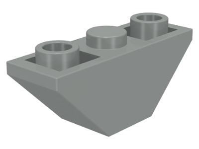 Brick Sloped Inverted 45° 3 x 1 Double with 2 Completely Open Studs in Light Gray
