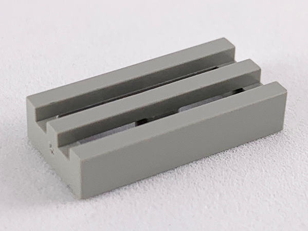 Tile Special 1 x 2 Grille without Bottom Groove in Light Gray