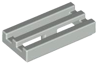 Tile Special 1 x 2 Grille with Bottom Groove in Light Gray