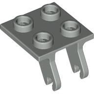 Wheel Holder 2 x 2 Thin with Clips, Plane Single in Light Gray