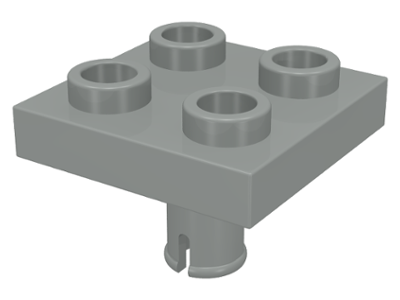 Plate Special 2 x 2 with Pin on Bottom in Light Gray