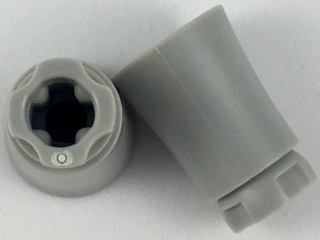 Plant, Palm Tree Trunk - Short Connector, Axle Hole with 4 Inside Prongs in Light Gray