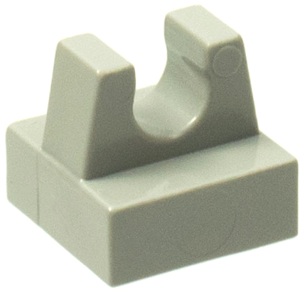 Tile Special 1 x 1 with Clip and Straight Tips in Light Gray