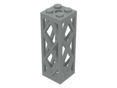 Support 2 x 2 x 5 Lattice Pillar, Complete Assembly in Light Gray