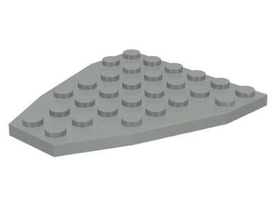 Wedge Plate 7 x 6 Boat Bow without Stud Notches in Light Gray
