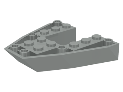 Brick Wedged, Sloped Inverted 6 x 6 x 1 Boat Bow in Light Gray