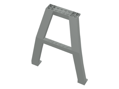 Support Crane Stand Double with Studs on Cross-Brace in Light Gray