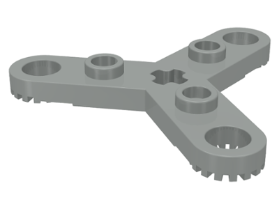Technic Plate Rotor 3 Blade with Toothed Ends and 3 Studs (Propeller) in Light Gray
