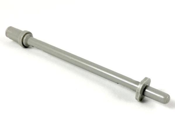 Bar 8L - Two Stop Rings / One Pin, Technic Figure Ski Pole [Rounded End] in Light Gray