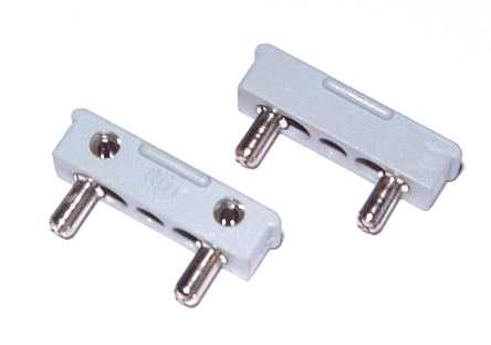 Electric Connector, 2 Way Male Squared Wide Short [Complete Assembly] in Light Gray