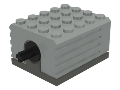 Motor, 9V 5 x 4 x 2 1/3, Dark Gray Bottom in Light Gray