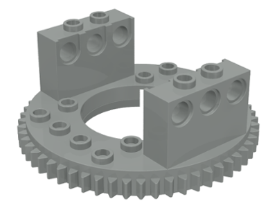 Technic Turntable Large Type 1 Top, 56 Tooth in Light Gray
