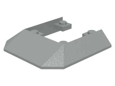 Brick Wedged, Sloped 45° 6 x 6 Double / 33° [Train Roof End] in Light Gray