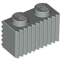 Brick Special 1 x 2 with Grille in Light Gray