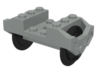 Wheel Holder, Train with Wheels [Complete Assembly] in Light Gray
