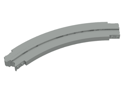 Vehicle Track, Monorail Curve Short Right in Light Gray