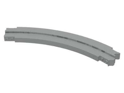 Vehicle Track, Monorail Curve Short Left in Light Gray