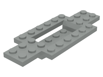 Vehicle Base 4 x 10 x 2/3 with 4 x 2 Recessed Center with Smooth Underside in Light Gray
