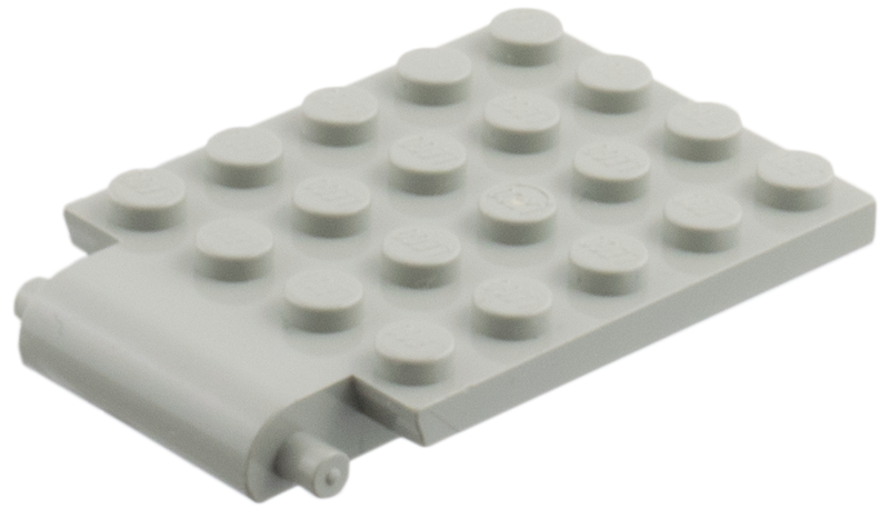 Plate Special 4 x 6 x 2/3 with Trap Door Hinge in Light Gray