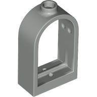 Window 1 x 2 x 2 2/3 with Rounded Top in Light Gray