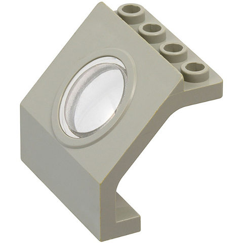 Panel 4 x 3 x 3 with Porthole with Trans Clear Glass in Light Gray