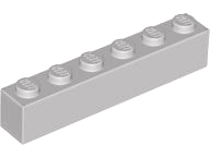 Brick 1 x 6 in Light Gray