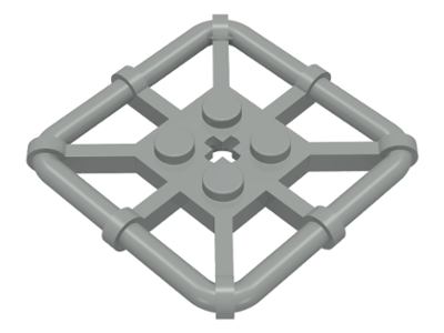 Plate Special 2 x 2 with Bar Frame Square in Light Gray