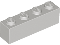 Brick 1 x 4 in Light Gray