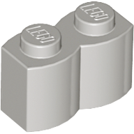 Brick Special 1 x 2 Palisade [aka Log] in Light Gray