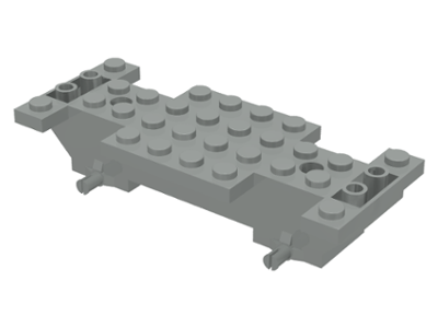Vehicle Base 4 x 10 x 1 2/3, Inverted Slope Double, 1 x 2 Cutouts in Light Gray
