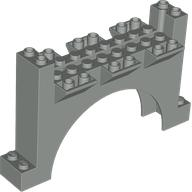 Brick Arch 2 x 12 x 6 with Grooves in Light Gray