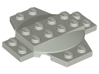 Plate Special 6 x 6 x 2/3 Cross with Dome in Light Gray