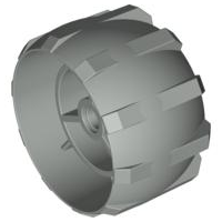 Wheel Hard Plastic Spoked in Light Gray