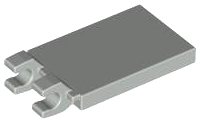 Tile Special 2 x 3 with 2 Clips [Angled Clips] in Light Gray