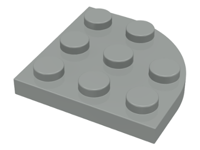 Plate Round Corner 3 x 3 in Light Gray