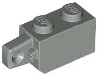 Hinge Brick 1 x 2 Locking with 1 Finger Vertical End in Light Gray